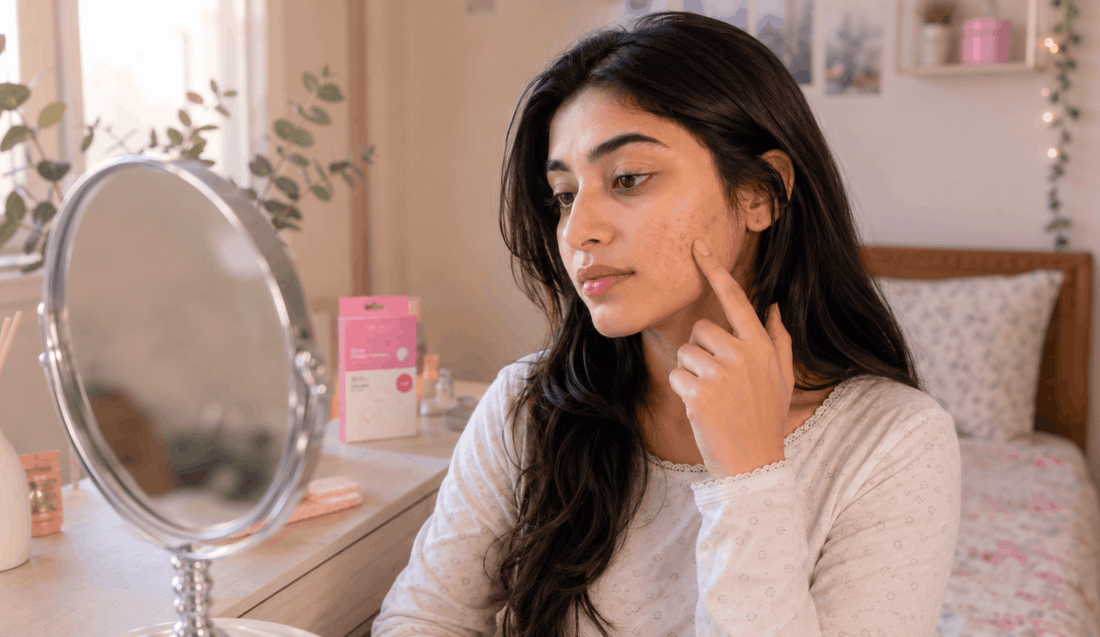 Preventing acne scars and dark marks after a pimple with a hydrocolloid patch